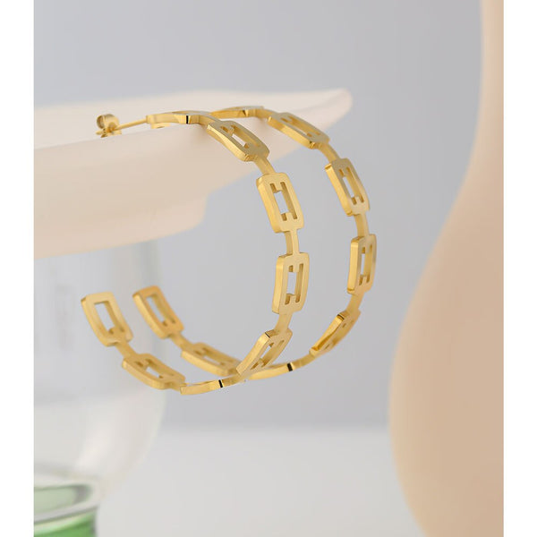 Boxy Chain Hoop Earrings