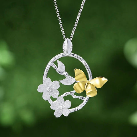 Butterfly Garden Pendant Necklace