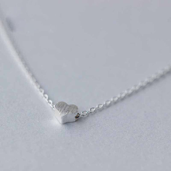 Tiny Silver Heart Necklace