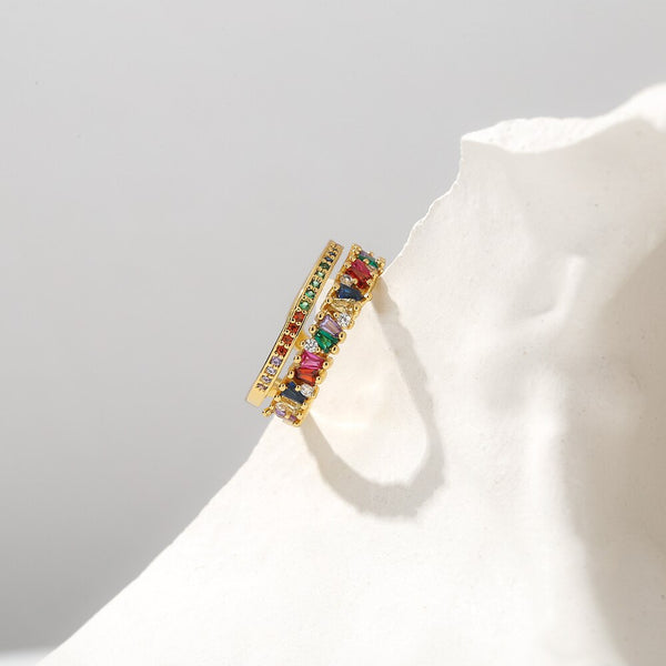 Crown Rainbow Crystal Ring