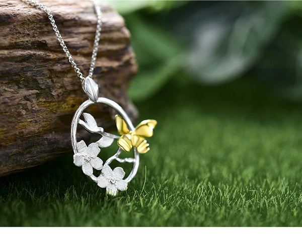 Butterfly Garden Pendant Necklace