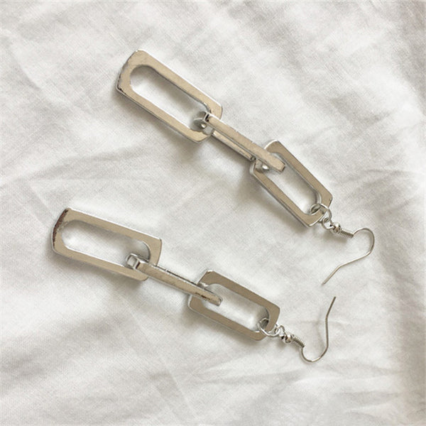 Rectangle Link Chain Earrings