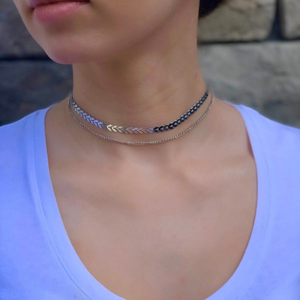 Chevron Layered Choker