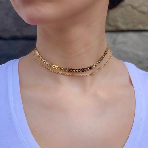 Chevron Layered Choker