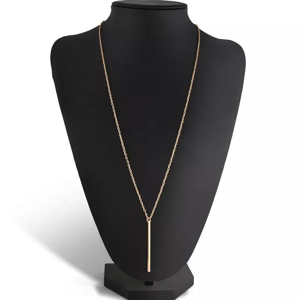 Long Gold Bar Necklace