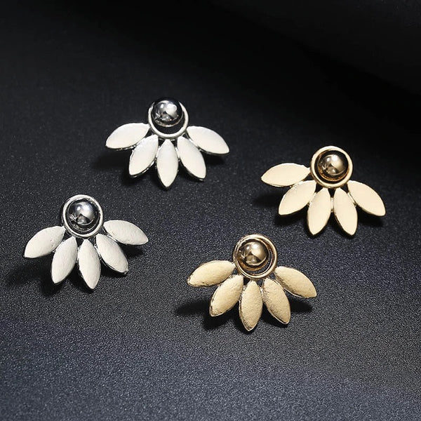 Lotus Ear Jacket Earrings