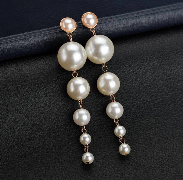 Long Bold Large Pearl Earrings