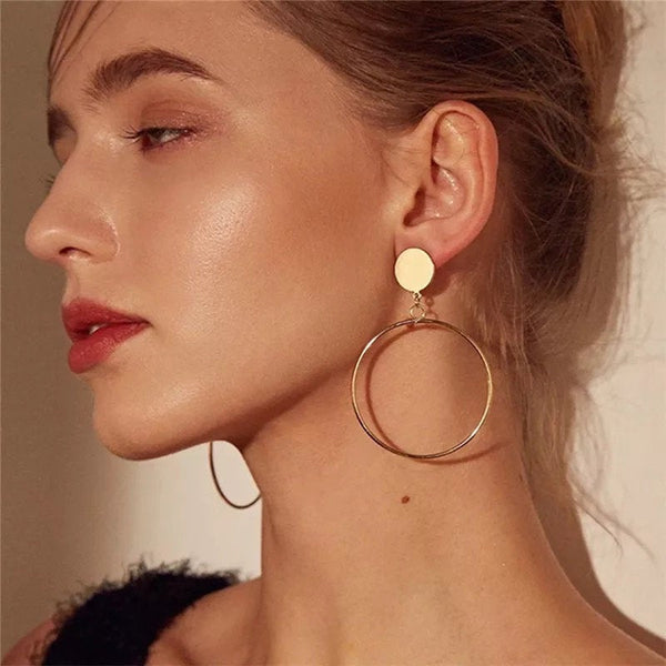 Statement Stud Dangle Hoop Earrings