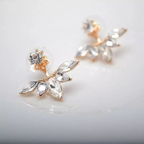 Spiked Flower Crystal Ear Jacket Earrings