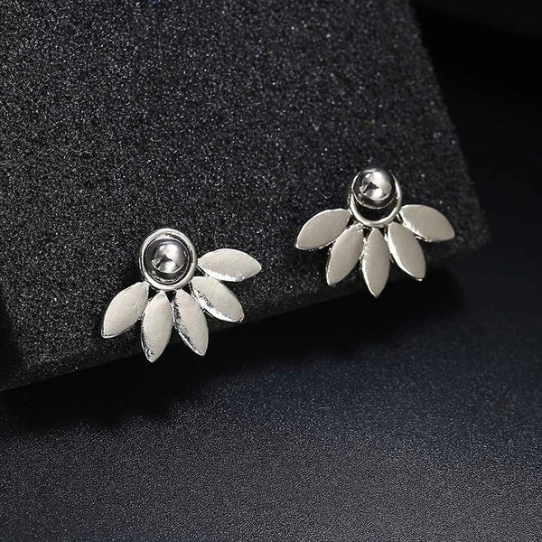 Lotus Ear Jacket Earrings