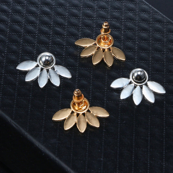 Lotus Ear Jacket Earrings