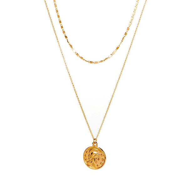 Tiny Coin Layered Pendant Necklace