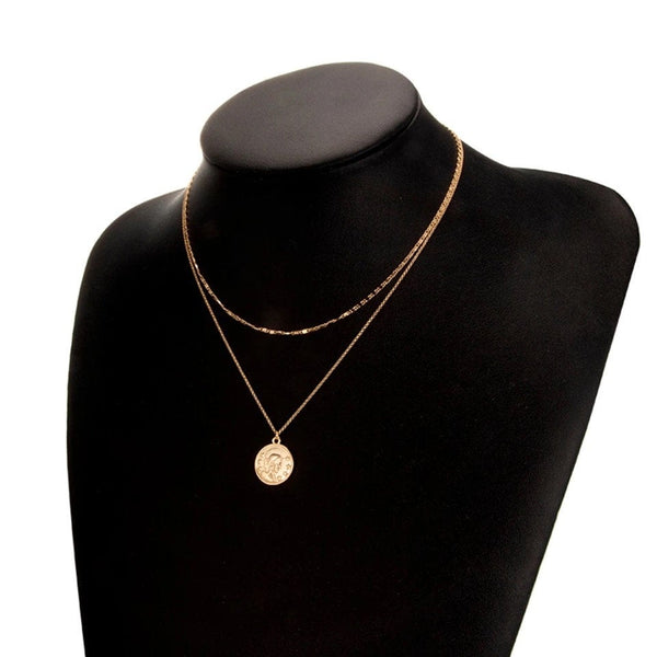 Tiny Coin Layered Pendant Necklace