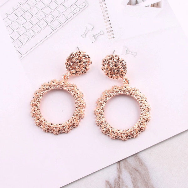 Textured Hoop Stud Earrings