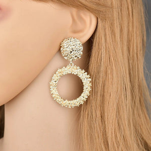 Textured Hoop Stud Earrings