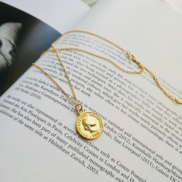 Coin Medallion Pendant Necklace