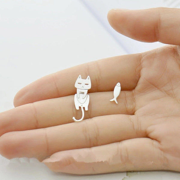 Cat and Fish Earrings