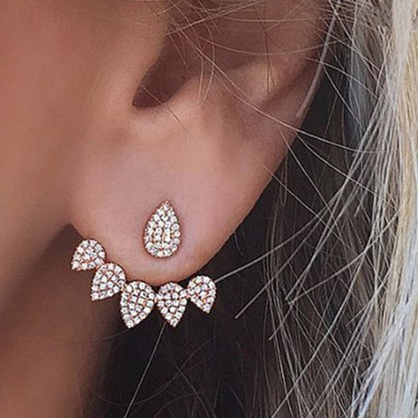 Crystal Teardrop Ear Jackets