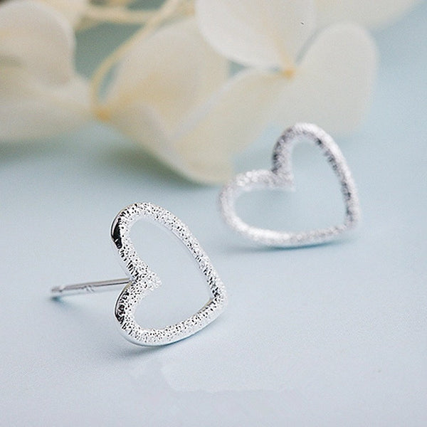 Hammered Heart Studs