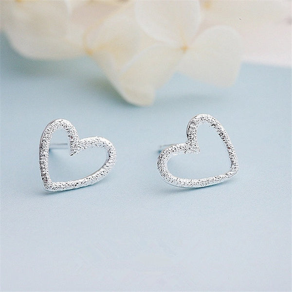 Hammered Heart Studs