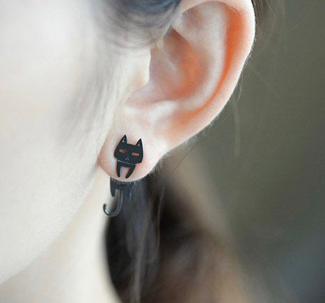 Cat and Fish Earrings