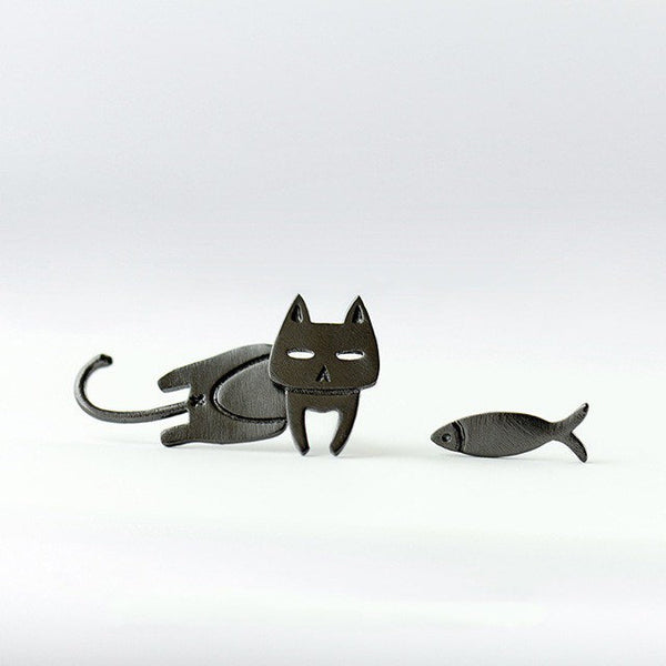 Cat and Fish Earrings