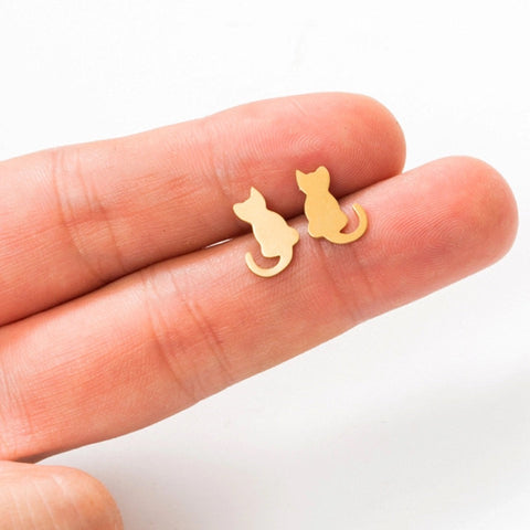 Playful Kitten Stud Earrings