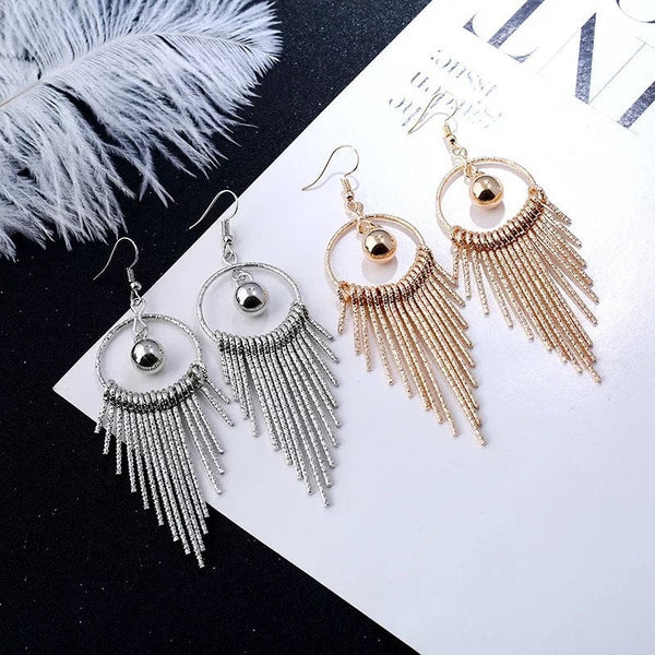 Exaggerated Chandelier Tassel Earrings