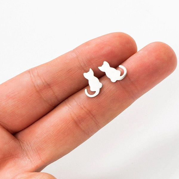 Playful Kitten Stud Earrings