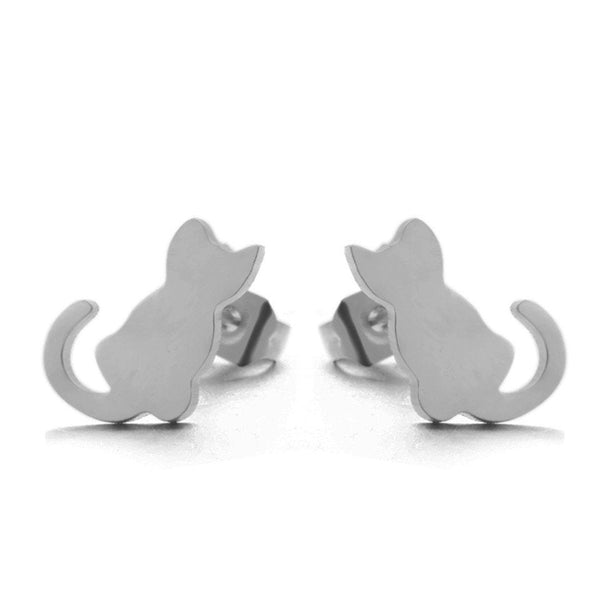 Playful Kitten Stud Earrings