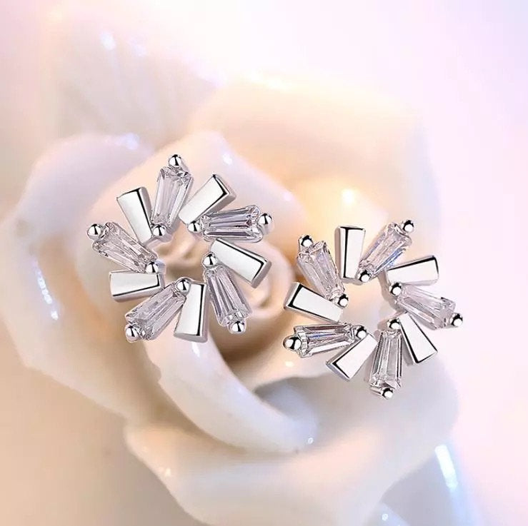 Ice Flower Crystal Studs