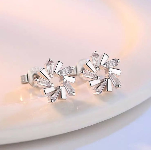 Ice Flower Crystal Studs