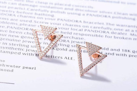 Crystal Triangle Earrings