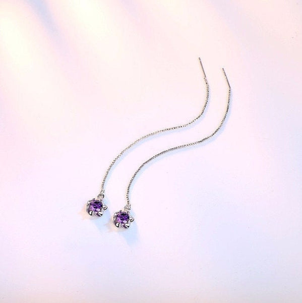 Crystal Floral Threader Earrings