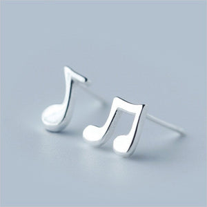 Tiny Musical Notes Stud Earrings