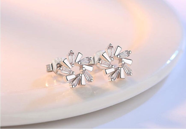 Ice Flower Crystal Studs