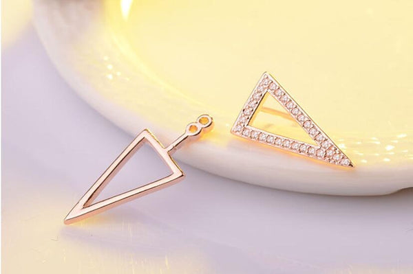 Crystal Triangle Ear Jacket Earrings