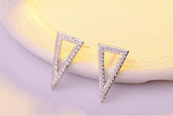 Crystal Triangle Ear Jacket Earrings