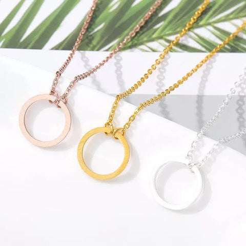 Simple Circle Pendant Necklace