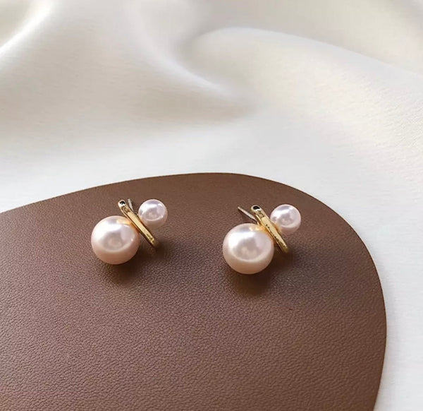 Elegant Pearl and Bar Earrings