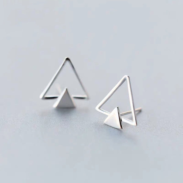 Tiny Double Triangle Earrings