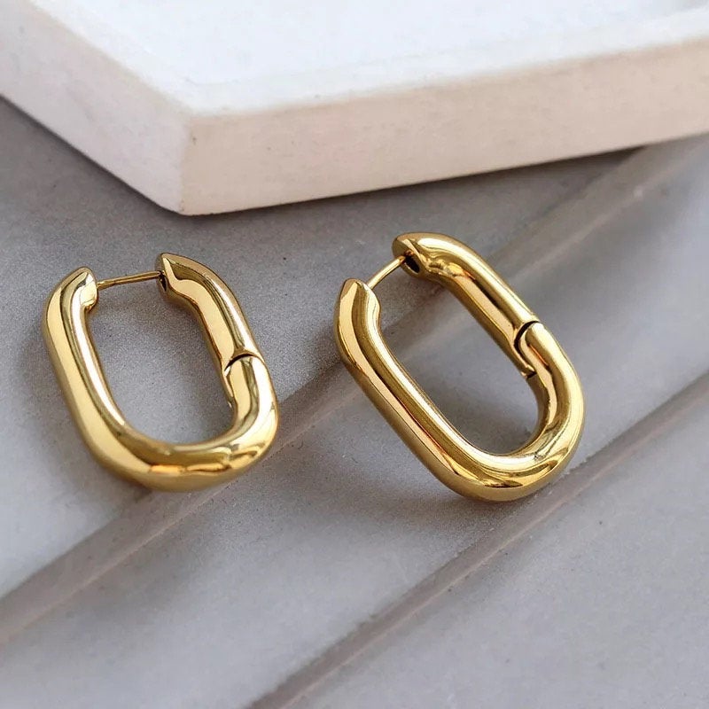 Link Chain Chunky Oval Hoops