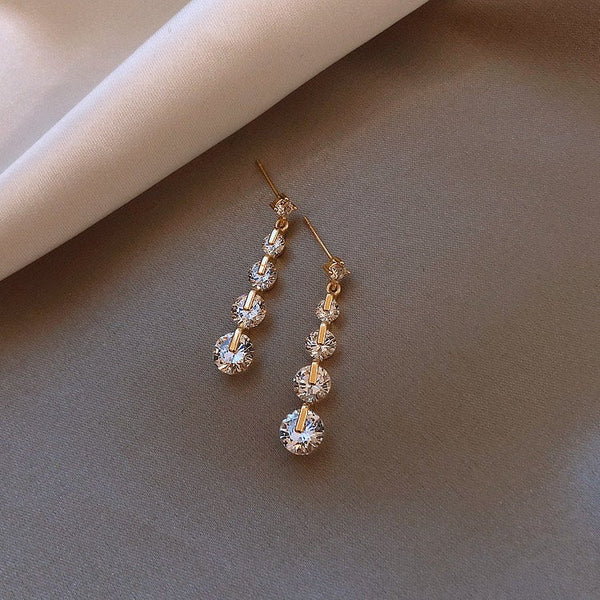 Crystal Dangle Bar Earrings