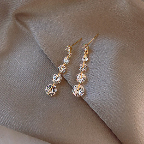 Crystal Dangle Bar Earrings