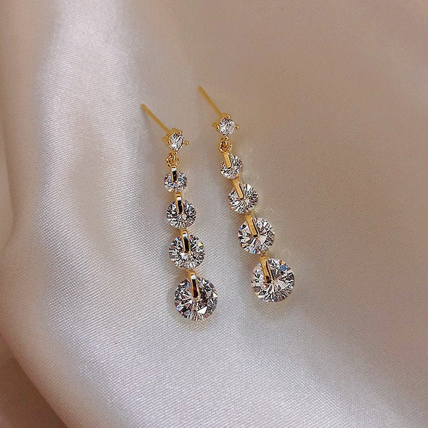 Crystal Dangle Bar Earrings