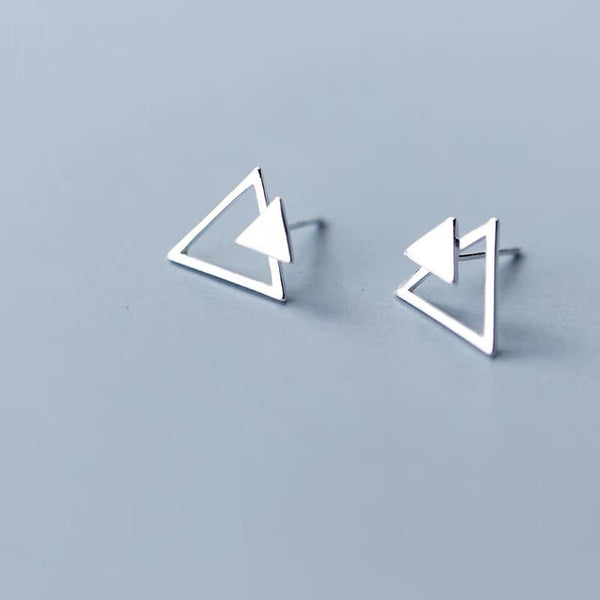 Tiny Double Triangle Earrings