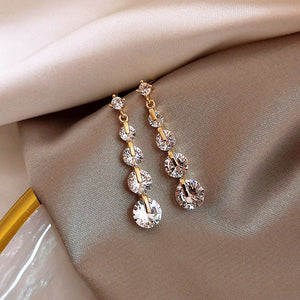 Crystal Dangle Bar Earrings