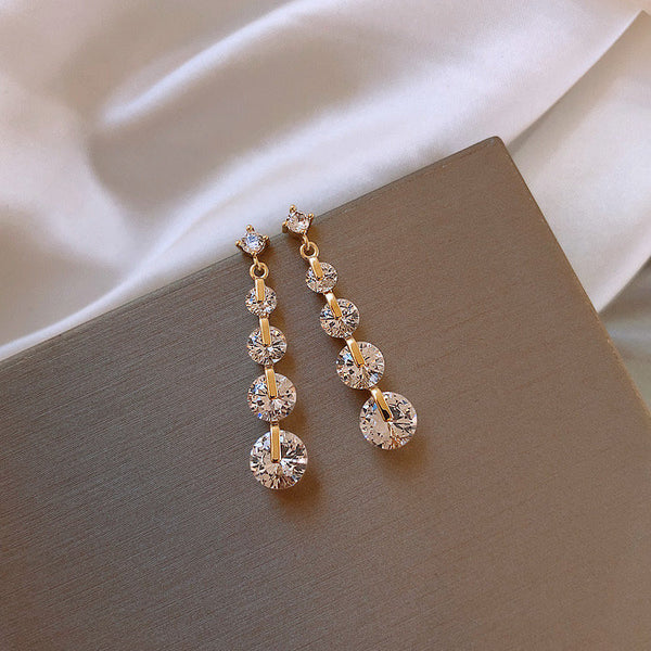 Crystal Dangle Bar Earrings