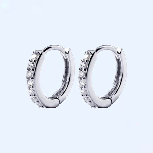 Tiny Crystal Ear Huggie Hoops