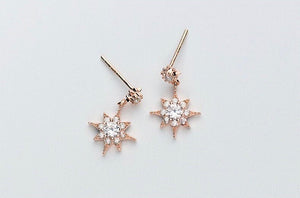 Small Crystal Starburst Dangle Earrings